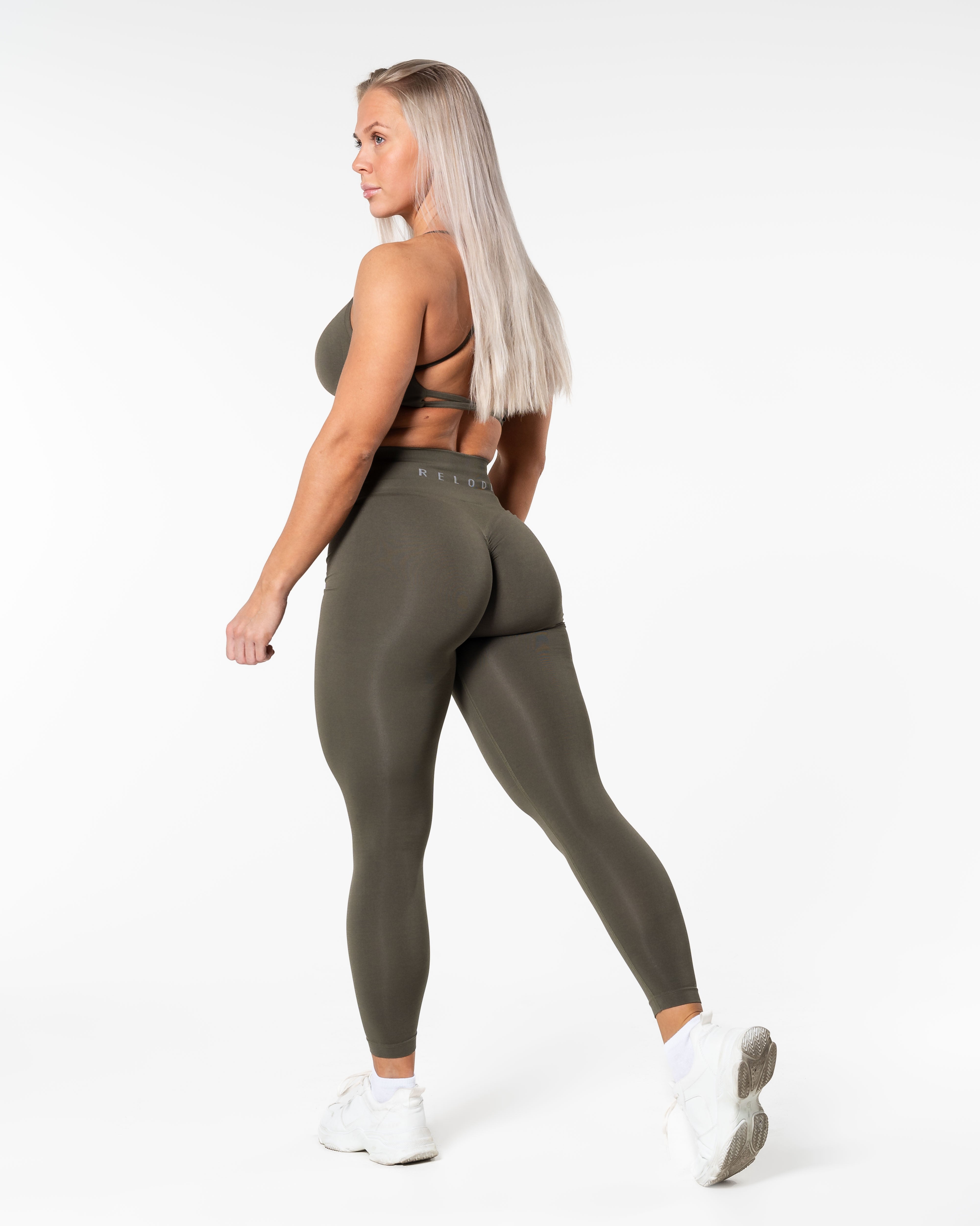 Prime Scrunch Tights - Khaki Green